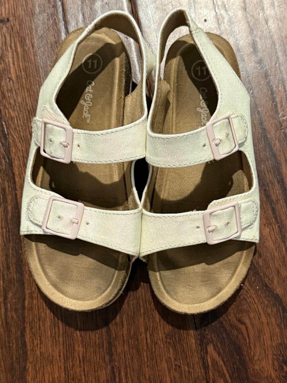Cat & Jack Sparkle Pale Pink Sandals Size 11